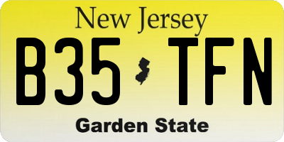 NJ license plate B35TFN