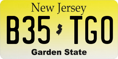 NJ license plate B35TGO
