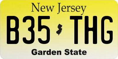 NJ license plate B35THG