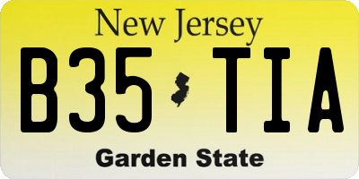 NJ license plate B35TIA