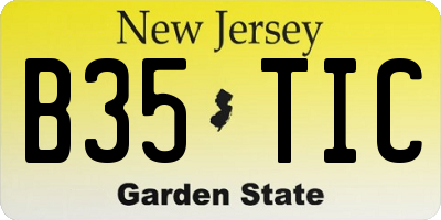 NJ license plate B35TIC