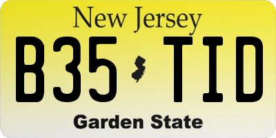 NJ license plate B35TID