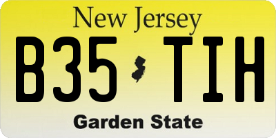NJ license plate B35TIH