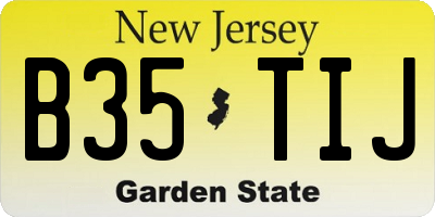 NJ license plate B35TIJ