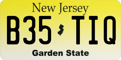 NJ license plate B35TIQ
