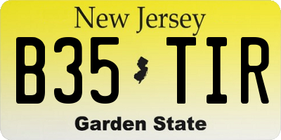 NJ license plate B35TIR