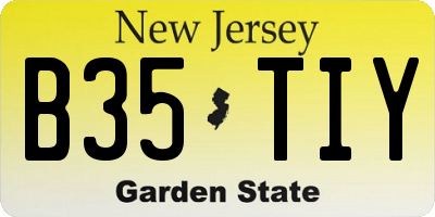 NJ license plate B35TIY
