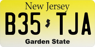 NJ license plate B35TJA