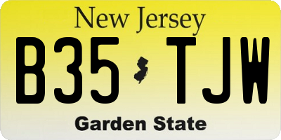 NJ license plate B35TJW