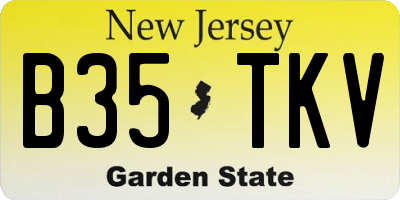 NJ license plate B35TKV