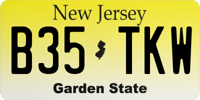NJ license plate B35TKW
