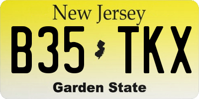 NJ license plate B35TKX