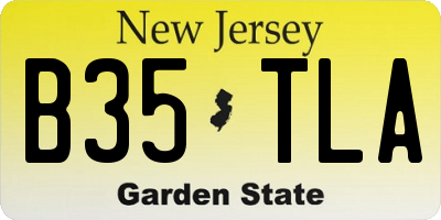 NJ license plate B35TLA