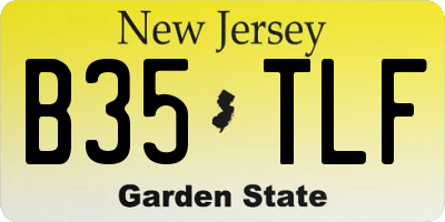 NJ license plate B35TLF
