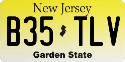 NJ license plate B35TLV