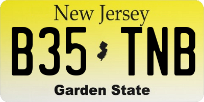 NJ license plate B35TNB
