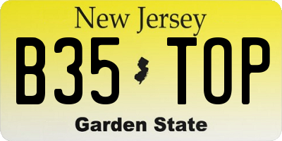 NJ license plate B35TOP