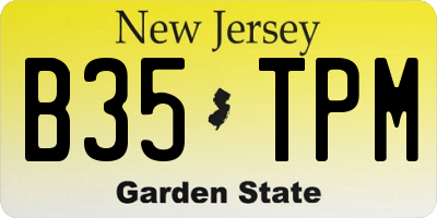 NJ license plate B35TPM