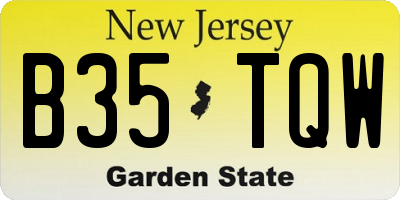 NJ license plate B35TQW