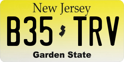 NJ license plate B35TRV