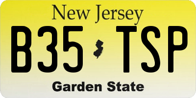 NJ license plate B35TSP