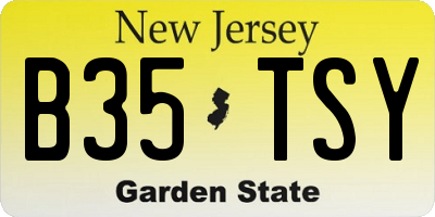 NJ license plate B35TSY