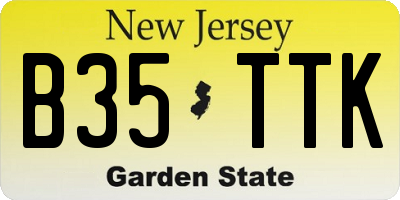 NJ license plate B35TTK