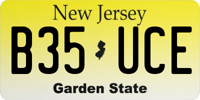 NJ license plate B35UCE