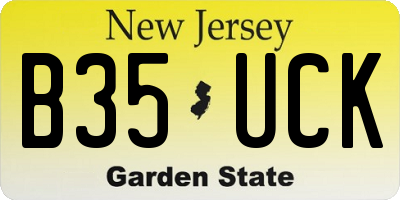 NJ license plate B35UCK