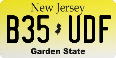 NJ license plate B35UDF