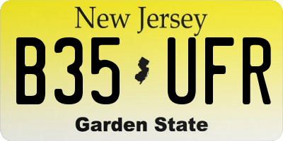 NJ license plate B35UFR
