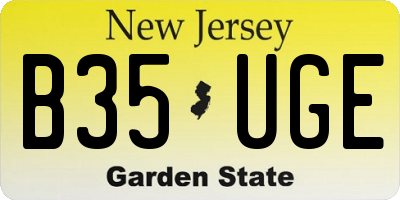 NJ license plate B35UGE