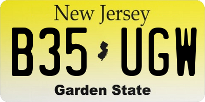 NJ license plate B35UGW