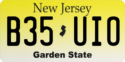 NJ license plate B35UIO