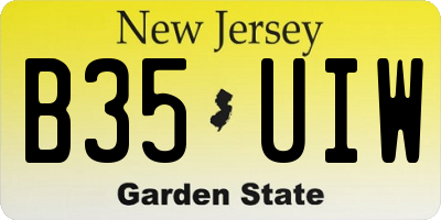 NJ license plate B35UIW