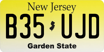 NJ license plate B35UJD