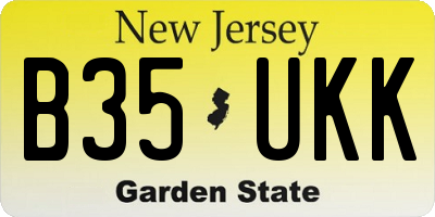 NJ license plate B35UKK