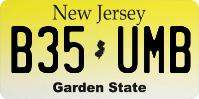 NJ license plate B35UMB