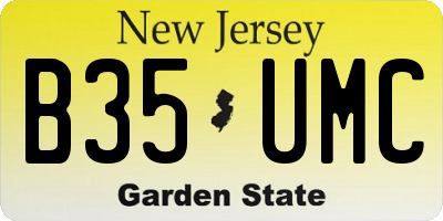 NJ license plate B35UMC