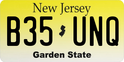 NJ license plate B35UNQ