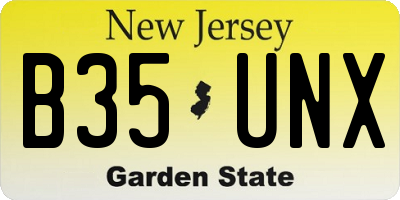 NJ license plate B35UNX