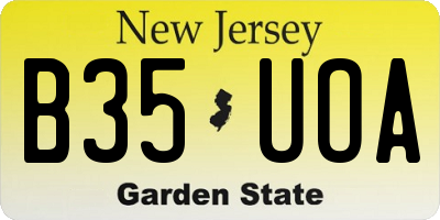 NJ license plate B35UOA