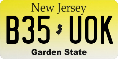 NJ license plate B35UOK