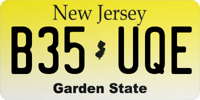 NJ license plate B35UQE