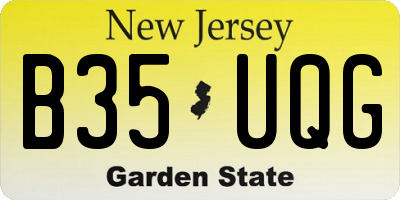 NJ license plate B35UQG