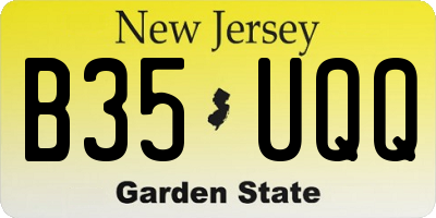 NJ license plate B35UQQ