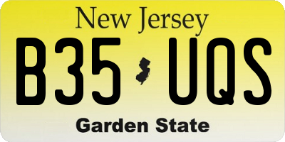 NJ license plate B35UQS