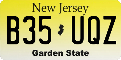 NJ license plate B35UQZ