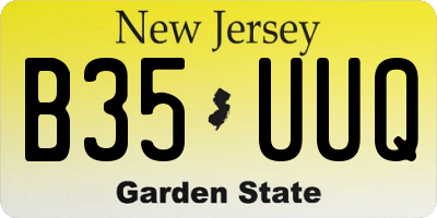 NJ license plate B35UUQ