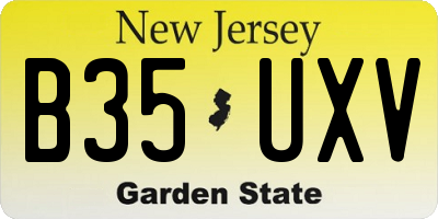 NJ license plate B35UXV